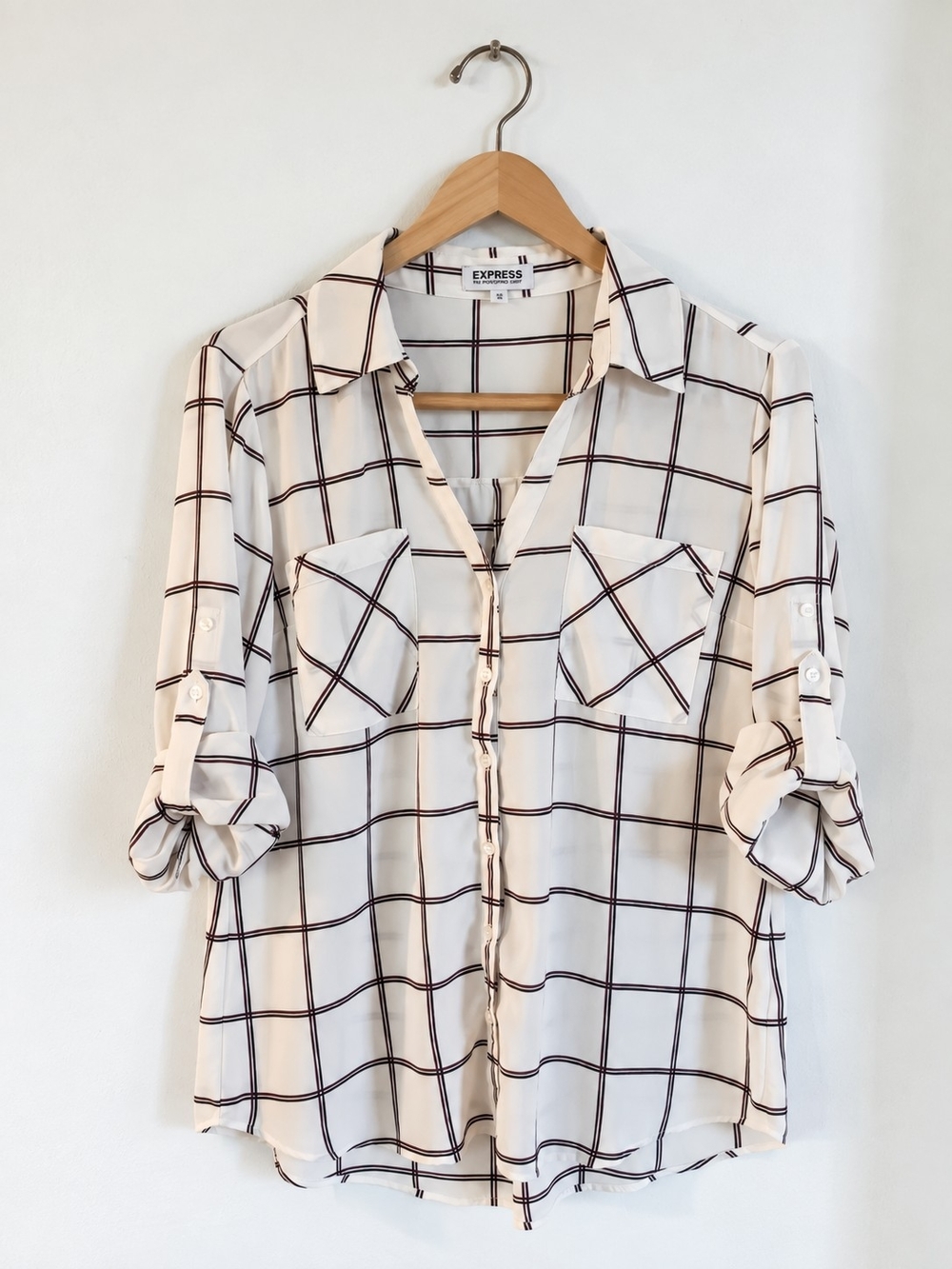 Express Plaid Button-Up Shirt